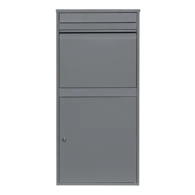 Boîte à Colis Anti-vol Grise XL En Acier 44 X 33 X 15 Cm Sécurisé Murale