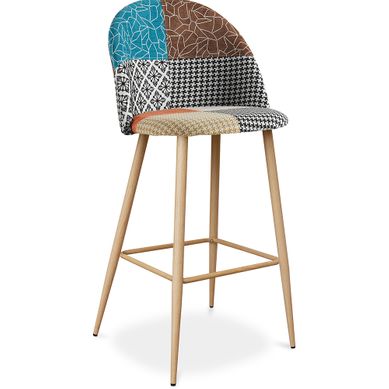 Tabouret Rembourré En Patchwork - Scandinave - Bennett Multicolore