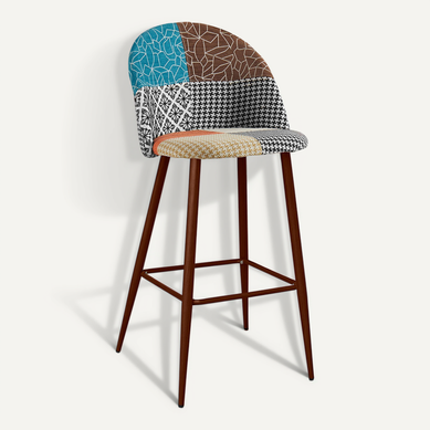 Tabouret Haut Patchwork Scandinave Fabric - Bennett Amy Multicolore