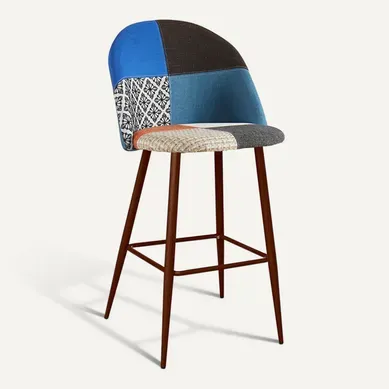 Tabouret Haut Patchwork Fabric - Bennett Piti Multicolore