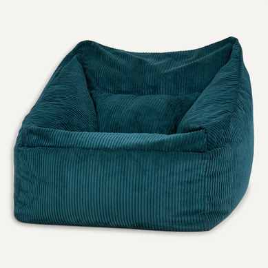 Pouf Fauteuil Poire Natalia Velours Côtelé Bleu Canard, Salon Et Chambre, 97x84x73cm Pouf Fauteuil Poire Natalia Velours Côtelé Bleu Canard, Salon Et Chambre, 97x84x73cm