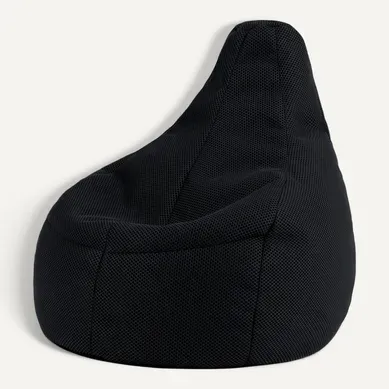 Pouf Poire Gamer à Dossier Incliné En Maille Mesh Tech Noir, Salon, Chambre, 90x84x73cm Pouf Poire Gamer à Dossier Incliné En Maille Mesh Tech Noir, Salon, Chambre, 90x84x73cm