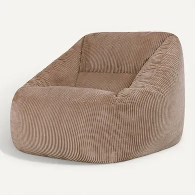 Pouf Fauteuil Poire Natalia Velours Côtelé Brun Moka, Salon Et Chambre, 97x84x73cm Pouf Fauteuil Poire Natalia Velours Côtelé Brun Moka, Salon Et Chambre, 97x84x73cm