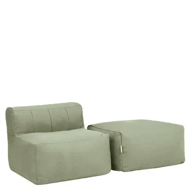 Pouf Canapé De Jardin Modulable Zen 2 Places En Oléfine Imperméable, Vert Sauge Pouf Canapé De Jardin Modulable Zen 2 Places En Oléfine Imperméable, Vert Sauge