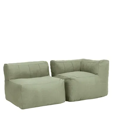Pouf Canapé De Jardin Modulable Zen Angle 2 Places En Oléfine Imperméable, Vert Sauge Pouf Canapé De Jardin Modulable Zen Angle 2 Places En Oléfine Imperméable, Vert Sauge