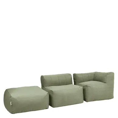 Pouf Canapé De Jardin Modulable Zen 3 Places En Oléfine Imperméable, Vert Sauge Pouf Canapé De Jardin Modulable Zen 3 Places En Oléfine Imperméable, Vert Sauge