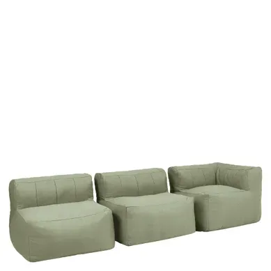 Pouf Canapé De Jardin Modulable Zen Angle 3 Places En Oléfine Imperméable, Vert Sauge Pouf Canapé De Jardin Modulable Zen Angle 3 Places En Oléfine Imperméable, Vert Sauge
