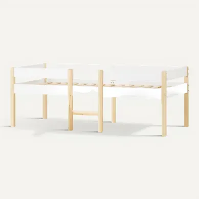Lit Enfant 90 X 200 Cm Blanc Et Chêne - Lit Enfant