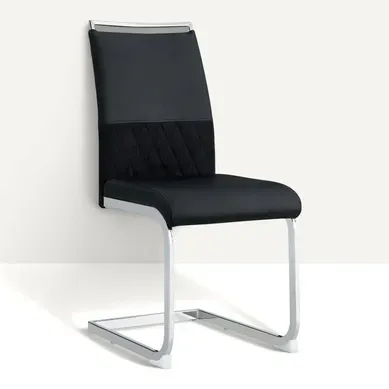 Lot De 4 Chaise De Cuisine Chaises De Salle à Manger - Pu Noir Lot De 4 Chaise De Cuisine Chaises De Salle à Manger - Pu Noir