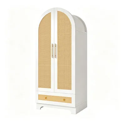 Armoire 2 Portes 70x55x170 Cm Avec Tiroirs, Blanc Armoire 2 Portes 70x55x170 Cm Avec Tiroirs, Blanc