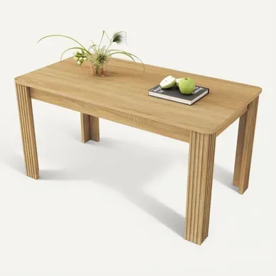 Table à Manger Rectangulaire 116x65x75cm - Table De Salle à Manger-en Bois De Chêne-moderne-naturel Table à Manger Rectangulaire 116x65x75cm - Table De Salle à Manger-en Bois De Chêne-moderne-naturel