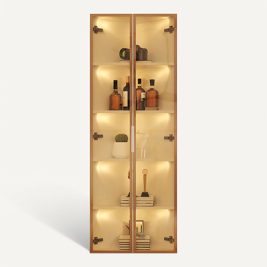 Vitrine LED-Angle Droit à 90°-Meuble de Rangement-Idéal petits espaces-En Verre-Blanc Vitrine LED-Angle Droit à 90°-Meuble de Rangement-Idéal petits espaces-En Verre-Blanc