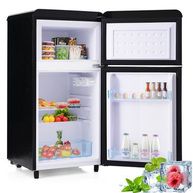 Réfrigérateur Rétro 72 L-classe E-mini Bar 2 Zone-silencieuse-120 Kwh/an-noir