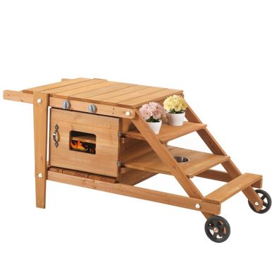 Cuisine De Jardin-extérieur Pour Enfants Avec Roues-cuisine De Jeu-à Partir De 3 Ans-naturel Cuisine De Jardin-extérieur Pour Enfants Avec Roues-cuisine De Jeu-à Partir De 3 Ans-naturel