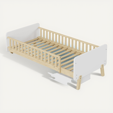 Lit Enfant 90x190 Cm Avec 2 Tiroirs Et Sommier Intégré, Blanc Lit Enfant 90x190 Cm Avec 2 Tiroirs Et Sommier Intégré, Blanc