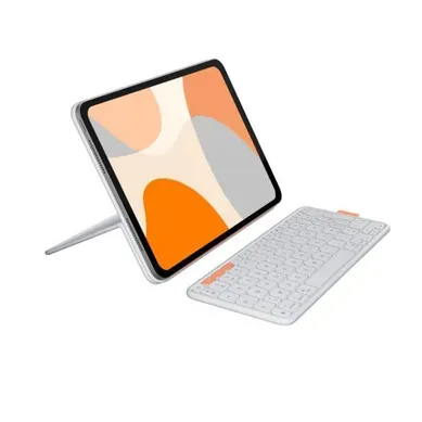 Flip Folio Azerty Pour iPad 11" - Clavier Détachable, Gris Pâle Flip Folio Azerty Pour iPad 11" - Clavier Détachable, Gris Pâle