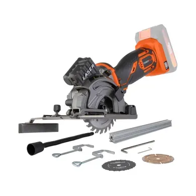 Mini Scie Circulaire Plongeante Sans Fil 20v + Rail De Guidage + 3x Lames - Powdp25400