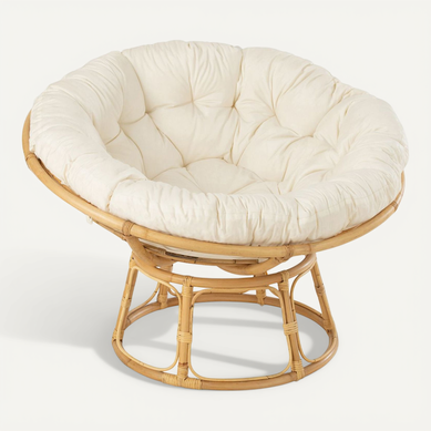 Fauteuil En Rotin et Coussin "céline" 115cm Naturel Fauteuil En Rotin et Coussin "céline" 115cm Naturel
