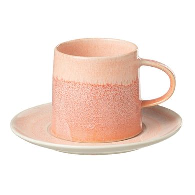 Ensemble Tasse et Sous-tasse En Porcelaine "lara" 16cm Saumon Ensemble Tasse et Sous-tasse En Porcelaine "lara" 16cm Saumon