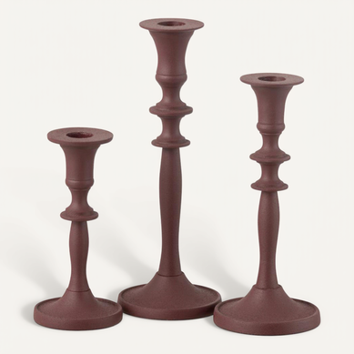 Lot De 3 Chandeliers "lise" 23cm Bordeaux