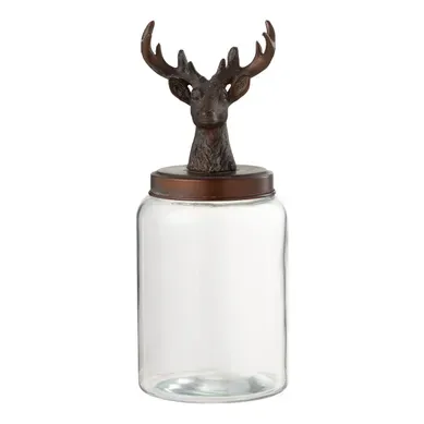 Bocal En Verre "cerf" 39cm Transparent