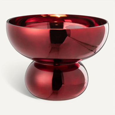 Photophore Design Bol "cléa" 23cm Rouge Foncé