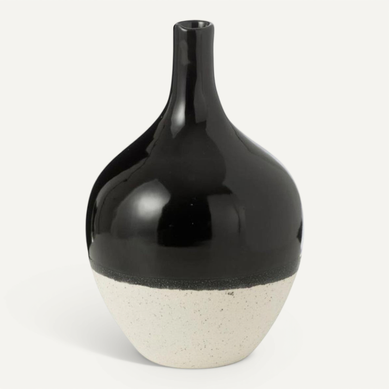 Vase Déco En Porcelaine "iva" 24cm Noir et Blanc Vase Déco En Porcelaine "iva" 24cm Noir et Blanc