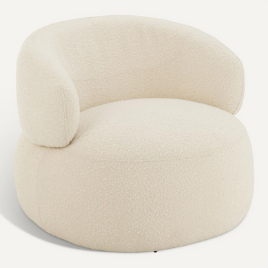 Fauteuil Pivotant Rond "cosy" 85cm écru Fauteuil Pivotant Rond "cosy" 85cm écru