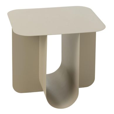 Table D'appoint Carrée En Métal "reva" 39cm Beige Table D'appoint Carrée En Métal "reva" 39cm Beige