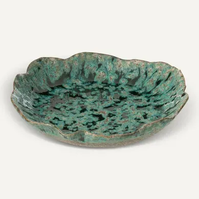 Coupelle Déco En Céramique "naga" 30cm Bleu Azur Coupelle Déco En Céramique "naga" 30cm Bleu Azur