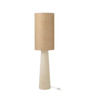 Lampadaire En Jute Et Fibre De Verre - 35x35x140 Cm - Beige Foncé
