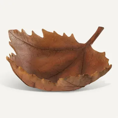 Coupelle Déco Feuille "automne" 41cm Orange Foncé Coupelle Déco Feuille "automne" 41cm Orange Foncé