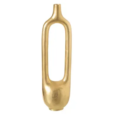 Vase Design En Métal "creux" 62cm Doré