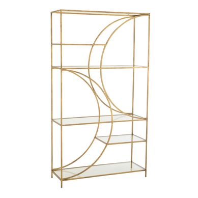 étagère 6 Niveaux En Verre "nar" 200cm Doré