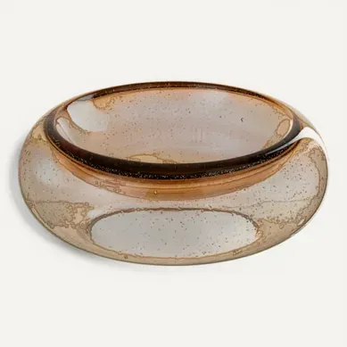 Coupelle Déco En Verre "carol" 33cm Caramel Coupelle Déco En Verre "carol" 33cm Caramel