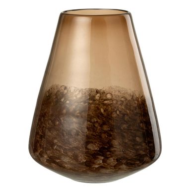 Vase Cône En Verre "lester" 29cm Marron Foncé