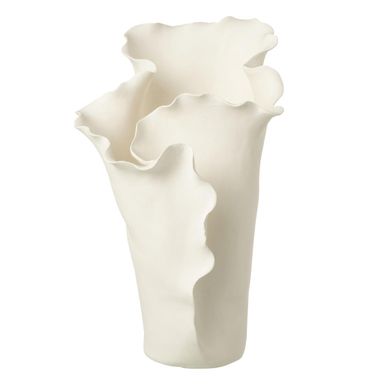 Vase Irrégulier En Céramique "helix" 38cm Blanc