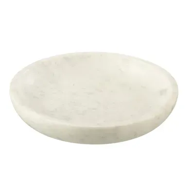 Coupelle Déco En Marbre "glacier" 35cm Blanc