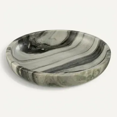 Coupelle Déco En Marbre "courchevel" 35cm Gris Clair Coupelle Déco En Marbre "courchevel" 35cm Gris Clair