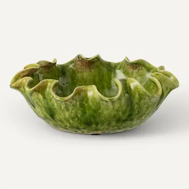 Coupelle Déco En Argile "roni" 33cm Vert Coupelle Déco En Argile "roni" 33cm Vert