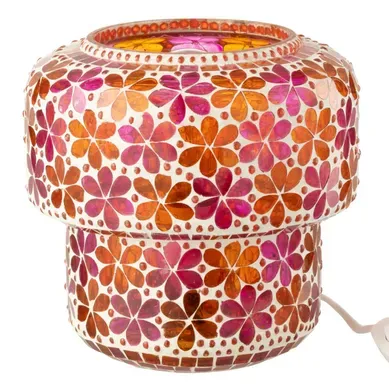 Lampe À Poser Mosaïque "ruthie" 19cm Rose et Orange Lampe À Poser Mosaïque "ruthie" 19cm Rose et Orange