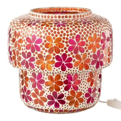Lampe À Poser Mosaïque "ruthie" 26cm Rose et Orange Lampe À Poser Mosaïque "ruthie" 26cm Rose et Orange