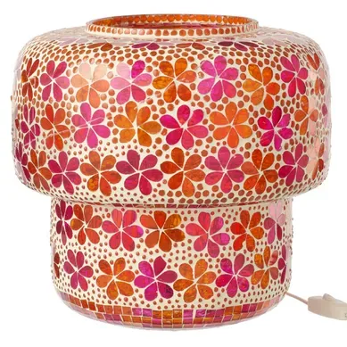 Lampe À Poser Mosaïque "ruthie" 33cm Rose et Orange Lampe À Poser Mosaïque "ruthie" 33cm Rose et Orange