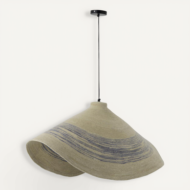 Suspension En Jonc De Mer "galene" 100cm Naturel et Bleu