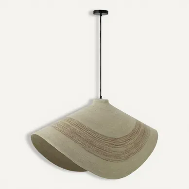Suspension En Jonc De Mer "galene" 100cm Naturel et Orange