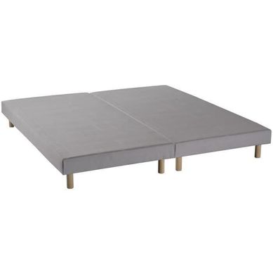 Sommiers Tapissiers À Lattes Rakenne 2x90x200 Cm - Bois Massif Gris + Pieds Sommiers Tapissiers À Lattes Rakenne 2x90x200 Cm - Bois Massif Gris + Pieds
