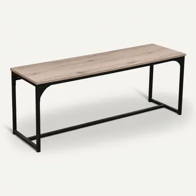 Banc En Bois Avec Struture En Métal Noir - L120xh46xp35cm - Loft Banc En Bois Avec Struture En Métal Noir - L120xh46xp35cm - Loft