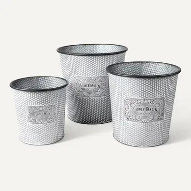 Lot De 3 Cache Pots Seau Métal Bloom Lot De 3 Cache Pots Seau Métal Bloom