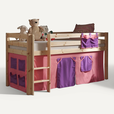 Lit Enfant "pino Rose" 90x200cm Naturel