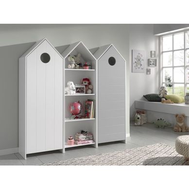 Pack - Étagère Enfant et 2 Armoires "casami" Blanc et Gris Pack - Étagère Enfant et 2 Armoires "casami" Blanc et Gris